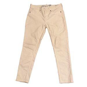 Seven7 Skinny Easy Fit Corduroy Pants Womens 6 Cream Off White Fine Wale Stretch